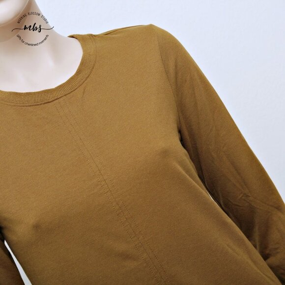 English Factory Long Sleeve Crew Neck Asymmetrical Ruffle Hem Mini Dress - Picture 8 of 11